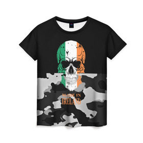 Женская футболка 3D с принтом Made in Ireland , 100% полиэфир ( синтетическое хлопкоподобное полотно) | прямой крой, круглый вырез горловины, длина до линии бедер | camouflage | made in ireland | skull | абстракция | города | ирландия | камуфляж | нация | страны | текстуры | череп