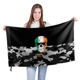 Флаг 3D с принтом Made in Ireland , 100% полиэстер | плотность ткани — 95 г/м2, размер — 67 х 109 см. Принт наносится с одной стороны | camouflage | made in ireland | skull | абстракция | города | ирландия | камуфляж | нация | страны | текстуры | череп