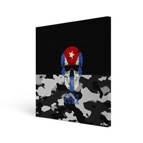 Холст квадратный с принтом Made in Cuba , 100% ПВХ |  | camouflage | made in cuba | skull | абстракция | города | камуфляж | куба | нация | страны | текстуры | череп