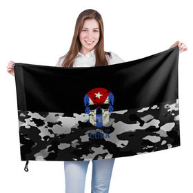 Флаг 3D с принтом Made in Cuba , 100% полиэстер | плотность ткани — 95 г/м2, размер — 67 х 109 см. Принт наносится с одной стороны | camouflage | made in cuba | skull | абстракция | города | камуфляж | куба | нация | страны | текстуры | череп