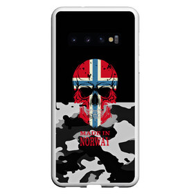 Чехол для Samsung Galaxy S10 с принтом Made in Norway , Силикон | Область печати: задняя сторона чехла, без боковых панелей | Тематика изображения на принте: camouflage | made in norway | skull | абстракция | города | камуфляж | нация | норвегия | страны | текстуры | череп