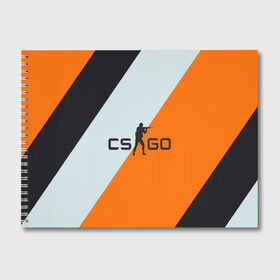 Альбом для рисования с принтом Cs Go Asi #2 , 100% бумага
 | матовая бумага, плотность 200 мг. | cs go | контр страйк гоу  полосы | оранжевый | серый | чёрный