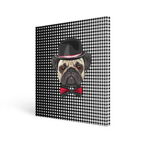 Холст квадратный с принтом Mr. Pug , 100% ПВХ |  | Тематика изображения на принте: animal | dog | pet | pug | puppy | арт | горошек | джентльмен | животные | кружочки | мопс | мопсик | пес | собаки | текстура | французский бульдог