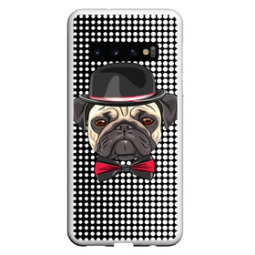 Чехол для Samsung Galaxy S10 с принтом Mr Pug , Силикон | Область печати: задняя сторона чехла, без боковых панелей | animal | dog | pet | pug | puppy | арт | горошек | джентльмен | животные | кружочки | мопс | мопсик | пес | собаки | текстура | французский бульдог