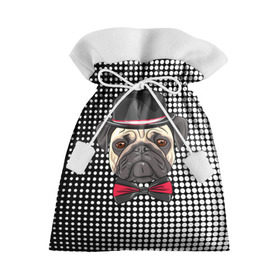 Подарочный 3D мешок с принтом Mr. Pug , 100% полиэстер | Размер: 29*39 см | Тематика изображения на принте: animal | dog | pet | pug | puppy | арт | горошек | джентльмен | животные | кружочки | мопс | мопсик | пес | собаки | текстура | французский бульдог
