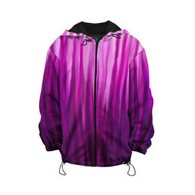 Детская куртка 3D с принтом фиолетово-черные краски , 100% полиэстер | застежка — молния, подол и капюшон оформлены резинкой с фиксаторами, по бокам — два кармана без застежек, один потайной карман на груди, плотность верхнего слоя — 90 г/м2; плотность флисового подклада — 260 г/м2 | Тематика изображения на принте: color | violet | акварель | краски | полосы | фиолетовый | цвет | черный | ярко