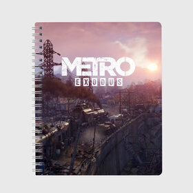 Тетрадь с принтом METRO , 100% бумага | 48 листов, плотность листов — 60 г/м2, плотность картонной обложки — 250 г/м2. Листы скреплены сбоку удобной пружинной спиралью. Уголки страниц и обложки скругленные. Цвет линий — светло-серый
 | metro | metro exodus | метро