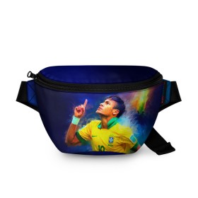 Поясная сумка 3D с принтом Neymar , 100% полиэстер | плотная ткань, ремень с регулируемой длиной, внутри несколько карманов для мелочей, основное отделение и карман с обратной стороны сумки застегиваются на молнию | neymar | неймар | сборная бразилии