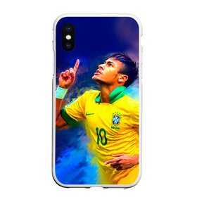 Чехол для iPhone XS Max матовый с принтом Neymar , Силикон | Область печати: задняя сторона чехла, без боковых панелей | neymar | неймар | сборная бразилии