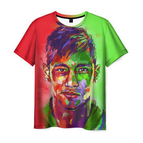 Мужская футболка 3D с принтом Neymar , 100% полиэфир | прямой крой, круглый вырез горловины, длина до линии бедер | neymar | неймар | сборная бразилии