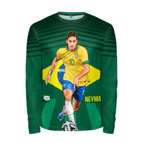 Мужской лонгслив 3D с принтом Neymar , 100% полиэстер | длинные рукава, круглый вырез горловины, полуприлегающий силуэт | neymar | неймар | сборная бразилии
