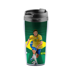 Термокружка-непроливайка с принтом Neymar , внутренняя часть — пищевой пластик, наружная часть — прозрачный пластик, между ними — полиграфическая вставка с рисунком | объем — 350 мл, герметичная крышка | Тематика изображения на принте: neymar | неймар | сборная бразилии