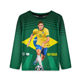 Детский лонгслив 3D с принтом Neymar , 100% полиэстер | длинные рукава, круглый вырез горловины, полуприлегающий силуэт
 | Тематика изображения на принте: neymar | неймар | сборная бразилии