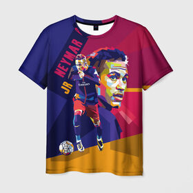 Мужская футболка 3D с принтом Neymar , 100% полиэфир | прямой крой, круглый вырез горловины, длина до линии бедер | neymar | неймар | сборная бразилии