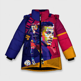 Зимняя куртка для девочек 3D с принтом Neymar , ткань верха — 100% полиэстер; подклад — 100% полиэстер, утеплитель — 100% полиэстер. | длина ниже бедра, удлиненная спинка, воротник стойка и отстегивающийся капюшон. Есть боковые карманы с листочкой на кнопках, утяжки по низу изделия и внутренний карман на молнии. 

Предусмотрены светоотражающий принт на спинке, радужный светоотражающий элемент на пуллере молнии и на резинке для утяжки. | neymar | неймар | сборная бразилии