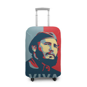 Чехол для чемодана 3D с принтом Фидель Кастро , 86% полиэфир, 14% спандекс | двустороннее нанесение принта, прорези для ручек и колес | cuba | fidel | диктатор | коммунизм | куба | президент | фидель