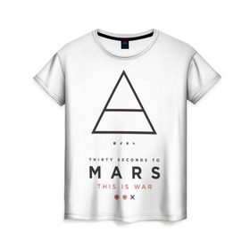 Женская футболка 3D с принтом 30 Seconds to Mars , 100% полиэфир ( синтетическое хлопкоподобное полотно) | прямой крой, круглый вырез горловины, длина до линии бедер | 