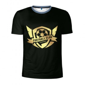Мужская футболка 3D спортивная с принтом Футбол без границ , 100% полиэстер с улучшенными характеристиками | приталенный силуэт, круглая горловина, широкие плечи, сужается к линии бедра | золото | игра | мяч | символ | футбол