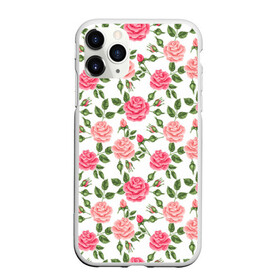 Чехол для iPhone 11 Pro Max матовый с принтом РОЗЫ ПАТТЕРН ROSES PATTERN , Силикон |  | Тематика изображения на принте: абстракция | коллаж | паттерн | растения | розы | цветы