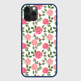 Чехол для iPhone 12 Pro с принтом РОЗЫ ПАТТЕРН | ROSES PATTERN , силикон | область печати: задняя сторона чехла, без боковых панелей | абстракция | коллаж | паттерн | растения | розы | цветы