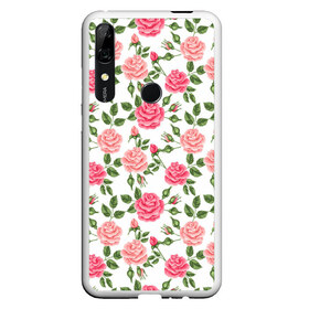 Чехол для Honor P Smart Z с принтом РОЗЫ ПАТТЕРН ROSES PATTERN , Силикон | Область печати: задняя сторона чехла, без боковых панелей | Тематика изображения на принте: абстракция | коллаж | паттерн | растения | розы | цветы