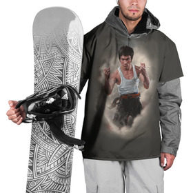 Накидка на куртку 3D с принтом Брюс Ли , 100% полиэстер |  | актер | блюс | боец | каратэ | кунг фу | ли | спорт
