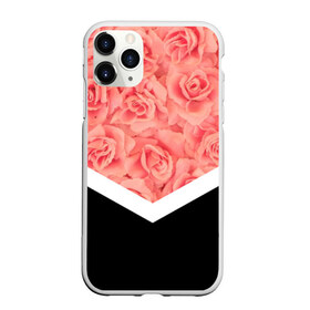 Чехол для iPhone 11 Pro матовый с принтом Розы (в цвете) , Силикон |  | flowers | абстракция | растения | розовы | розы | треугольник | цветы | черно белый