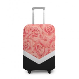 Чехол для чемодана 3D с принтом Розы (в цвете) , 86% полиэфир, 14% спандекс | двустороннее нанесение принта, прорези для ручек и колес | flowers | абстракция | растения | розовы | розы | треугольник | цветы | черно белый