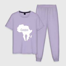 Мужская пижама хлопок с принтом Африка, Compton, K. Lamar , 100% хлопок | брюки и футболка прямого кроя, без карманов, на брюках мягкая резинка на поясе и по низу штанин
 | 