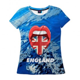 Женская футболка 3D с принтом England , 100% полиэфир ( синтетическое хлопкоподобное полотно) | прямой крой, круглый вырез горловины, длина до линии бедер | 
