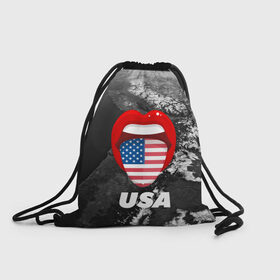 Рюкзак-мешок 3D с принтом USA , 100% полиэстер | плотность ткани — 200 г/м2, размер — 35 х 45 см; лямки — толстые шнурки, застежка на шнуровке, без карманов и подкладки | united states | united states of america | yankeeland | америка | планета | сша | язык