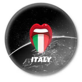 Значок с принтом Italy ,  металл | круглая форма, металлическая застежка в виде булавки | earth | italy | италия | страны