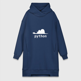 Платье-худи хлопок с принтом Питон   язык программирования ,  |  | php | python | питон | программирование | слон