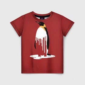 Детская футболка 3D с принтом Глобальное Потепление 2 , 100% гипоаллергенный полиэфир | прямой крой, круглый вырез горловины, длина до линии бедер, чуть спущенное плечо, ткань немного тянется | животные | климат | пингвины | экология