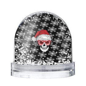 Снежный шар с принтом Santa Skull хипстер , Пластик | Изображение внутри шара печатается на глянцевой фотобумаге с двух сторон | Тематика изображения на принте: дед мороз | новогодний | паттерн | санта | снег | снежинки
