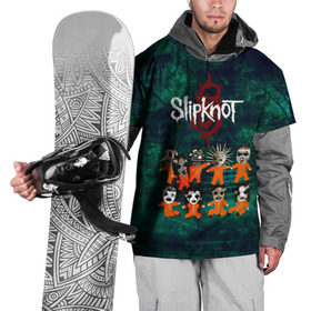 Накидка на куртку 3D с принтом Группа Slipknot , 100% полиэстер |  | slipknot | альтернативный метал | грув метал | комбинезон | маска | метал | мрачный | ню метал | рок