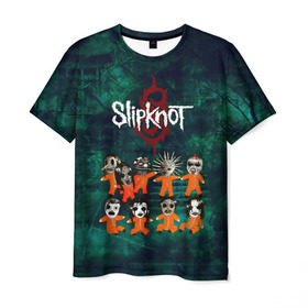 Мужская футболка 3D с принтом Группа Slipknot , 100% полиэфир | прямой крой, круглый вырез горловины, длина до линии бедер | slipknot | альтернативный метал | грув метал | комбинезон | маска | метал | мрачный | ню метал | рок