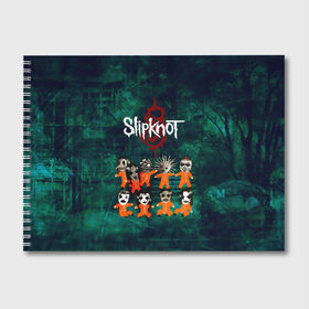 Альбом для рисования с принтом Группа Slipknot , 100% бумага
 | матовая бумага, плотность 200 мг. | slipknot | альтернативный метал | грув метал | комбинезон | маска | метал | мрачный | ню метал | рок
