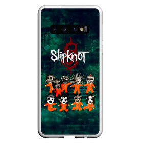 Чехол для Samsung Galaxy S10 с принтом Группа Slipknot , Силикон | Область печати: задняя сторона чехла, без боковых панелей | slipknot | альтернативный метал | грув метал | комбинезон | маска | метал | мрачный | ню метал | рок