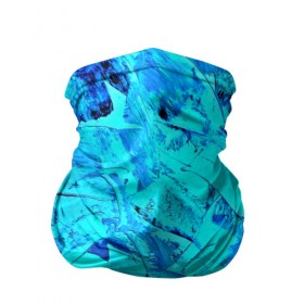 Бандана-труба 3D с принтом Голубые краски , 100% полиэстер, ткань с особыми свойствами — Activecool | плотность 150‒180 г/м2; хорошо тянется, но сохраняет форму | watercolor | абстракция красок | акварель | брызги красок | краска | потертость красок