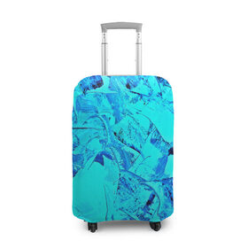 Чехол для чемодана 3D с принтом Голубые краски , 86% полиэфир, 14% спандекс | двустороннее нанесение принта, прорези для ручек и колес | watercolor | абстракция красок | акварель | брызги красок | краска | потертость красок