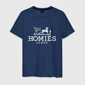 Мужская футболка хлопок с принтом Homies , 100% хлопок | прямой крой, круглый вырез горловины, длина до линии бедер, слегка спущенное плечо. | homies