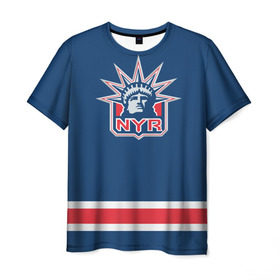 Мужская футболка 3D с принтом New York Rangers 2017 , 100% полиэфир | прямой крой, круглый вырез горловины, длина до линии бедер | Тематика изображения на принте: new york rangers | nhl | спорт | хоккей