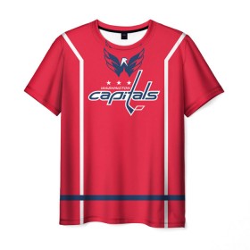 Мужская футболка 3D с принтом Washington Capitals 2017 , 100% полиэфир | прямой крой, круглый вырез горловины, длина до линии бедер | nhl | washington capitals | спорт | хоккей