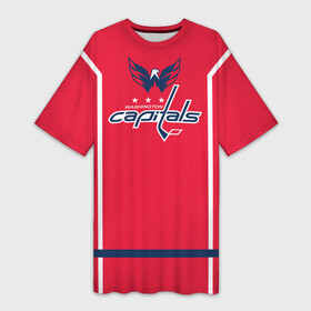 Платье-футболка 3D с принтом Washington Capitals 2017 ,  |  | nhl | washington capitals | спорт | хоккей