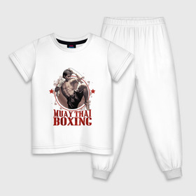 Детская пижама хлопок с принтом Тайский бокс , 100% хлопок |  брюки и футболка прямого кроя, без карманов, на брюках мягкая резинка на поясе и по низу штанин
 | Тематика изображения на принте: muay thai boxing