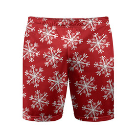 Мужские шорты 3D спортивные с принтом Новогодние Снежинки ,  |  | дед | дед морозо | клаус | новый год | подарки | санта | санта клаус | снег | снеговик | снежинки | холод