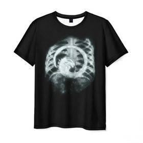 Мужская футболка 3D с принтом Привидение , 100% полиэфир | прямой крой, круглый вырез горловины, длина до линии бедер | alien | halloween | грудолом | кости | ребра | рентген | хеллоуин | хелоуин | хэллоуин | хэлоуин | чужой