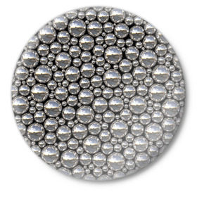 Значок с принтом Серебряные шары ,  металл | круглая форма, металлическая застежка в виде булавки | серебро | шар | шарики | шары
