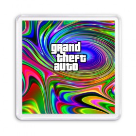 Магнит 55*55 с принтом Grand Theft Auto , Пластик | Размер: 65*65 мм; Размер печати: 55*55 мм | color | game | gta | абстракция | игра | игрок | линии | узор | цвет
